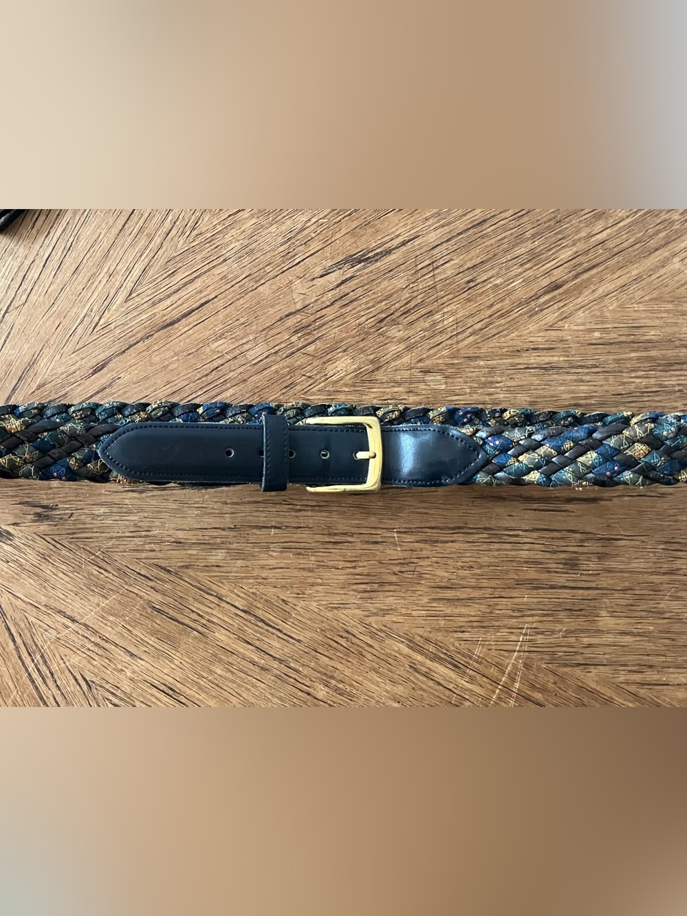Leather & Silk Weaved Belt - Picture 4 of 6